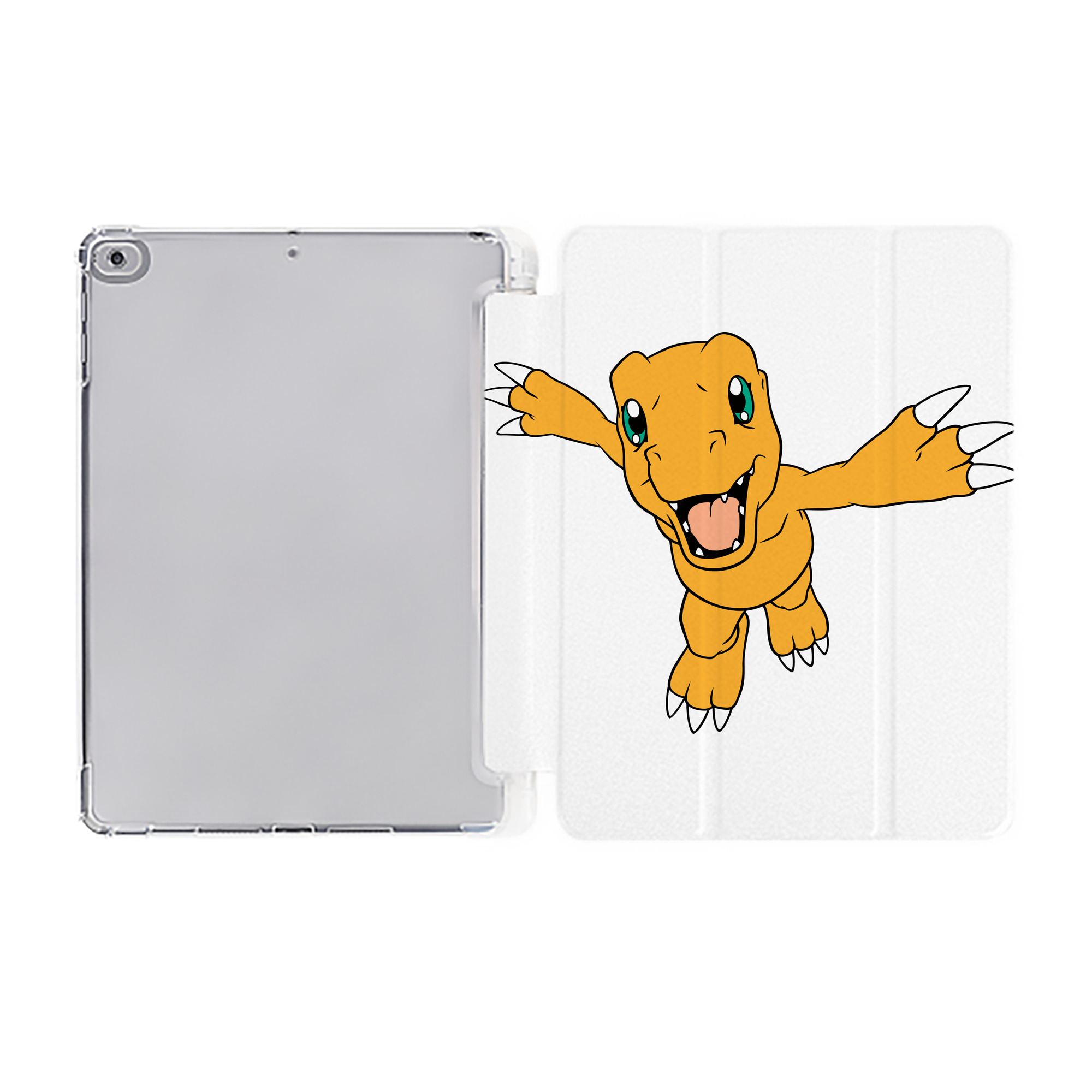（画像用） Digimon デジタルモンスター/デジモン IPad ケース ペン収納付き 三つ折りスタンド PUレザー×シリコン 対応機種9.5/10.5/10.9インチ